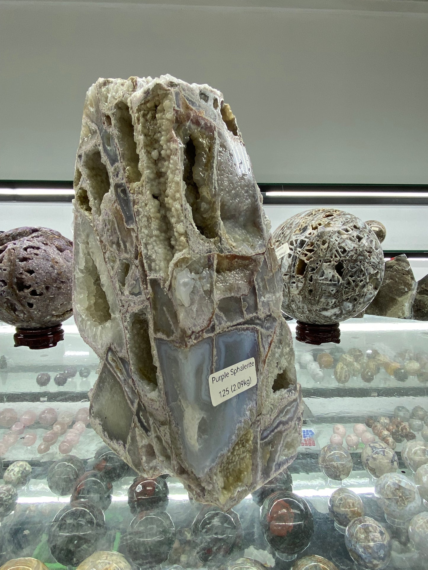 Purple Sphalerite Half-Polished Free Form