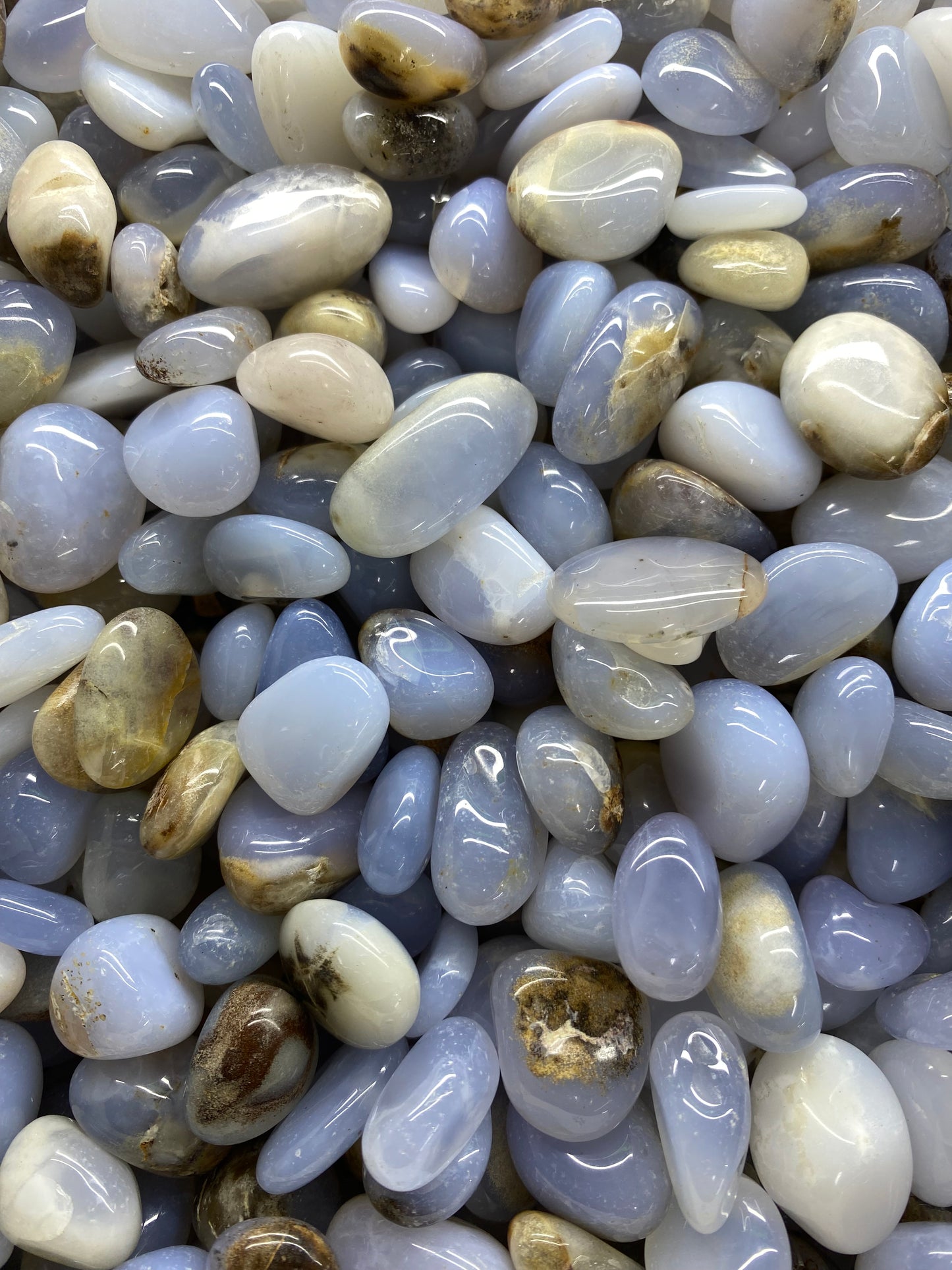 Tumbled Blue Chalcedony