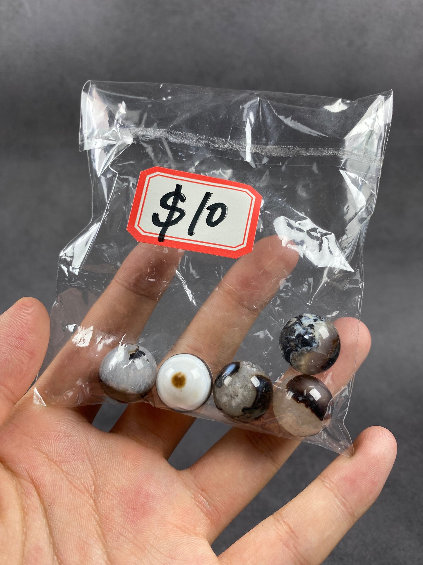 A Bag of Small Black Agate Sphere