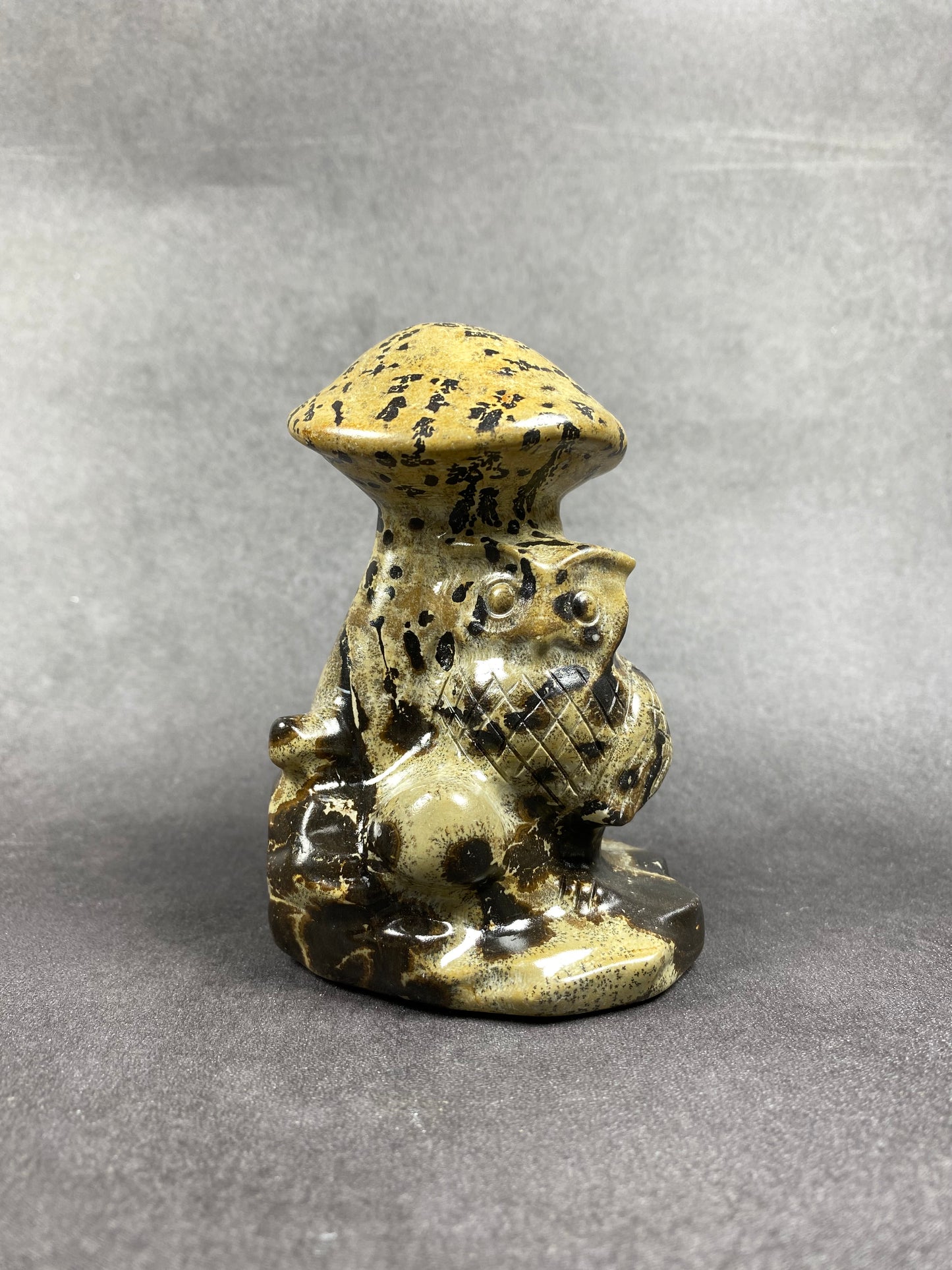 Mushroom and Owl Carving